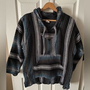 Del Mex All Gender Adult Mexican Baja Pullover  Surf Poncho size M